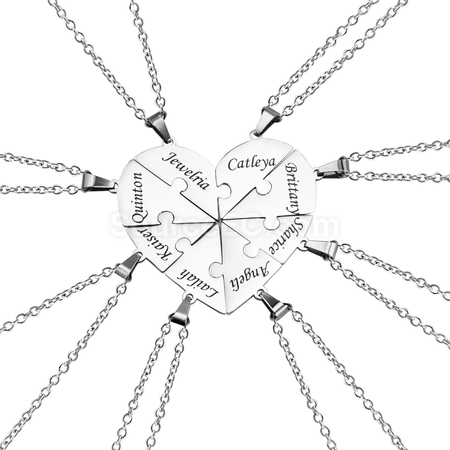 Customization Engraved Heart Puzzle Necklace Corporate Gifts