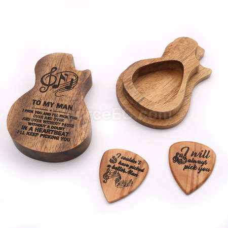 Customization Guitar Pick Wooden Box Corporate Gifts