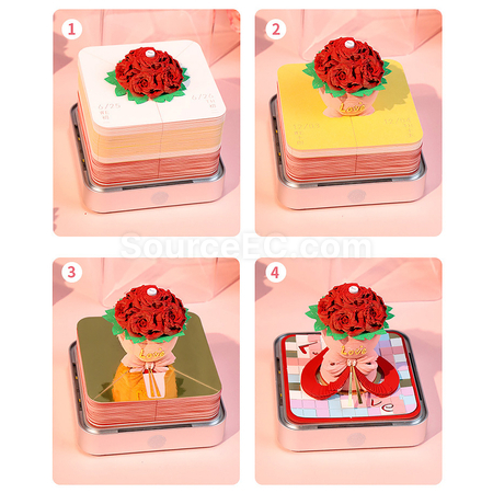 Customization 3D Rose Memo with Light Corporate Gifts