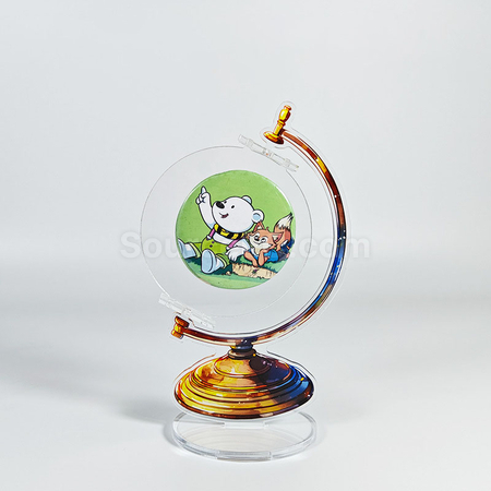 Customization Acrylic Badge Display Globe Stand Corporate Gifts