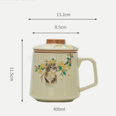 Customization Ceramic filter tea cup Corporate Gifts
