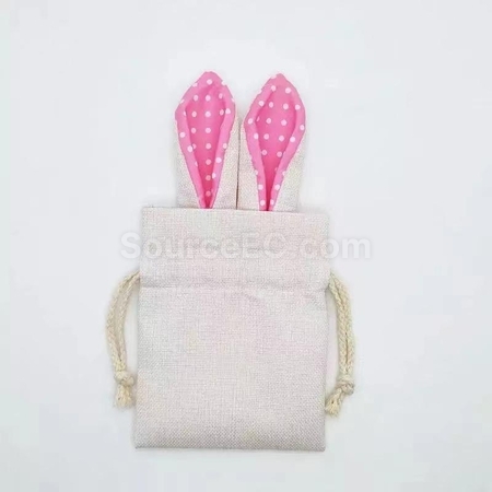 Customization Easter Bunny Ear Drawstring Bag Corporate Gifts