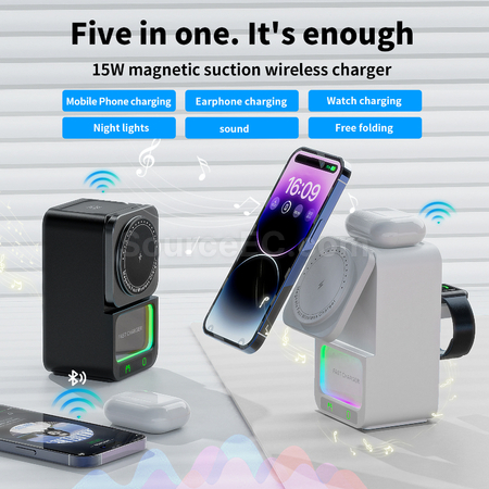Customization Bluetooth Speaker 5 in 1 Wireless Charger Corporate Gifts