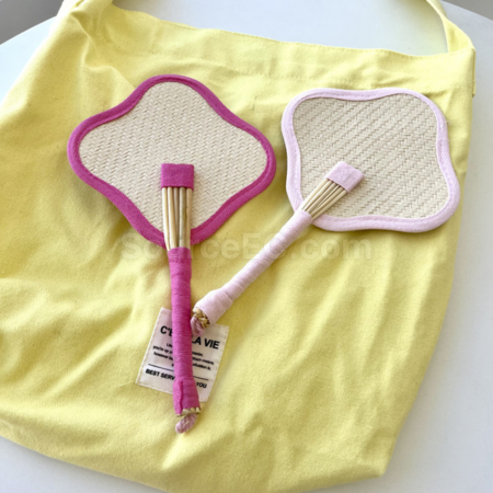 Customization Four leaf clover woven fan Corporate Gifts