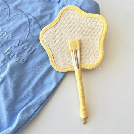 Customization Flower and Grass Weaving Fan Corporate Gifts