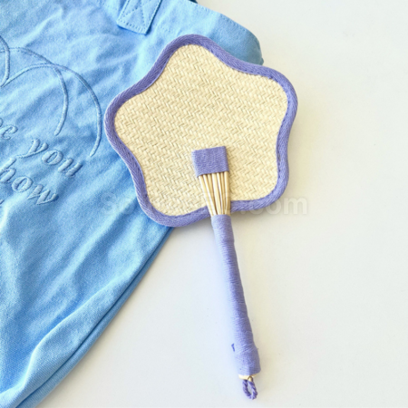 Customization Flower and Grass Weaving Fan Corporate Gifts