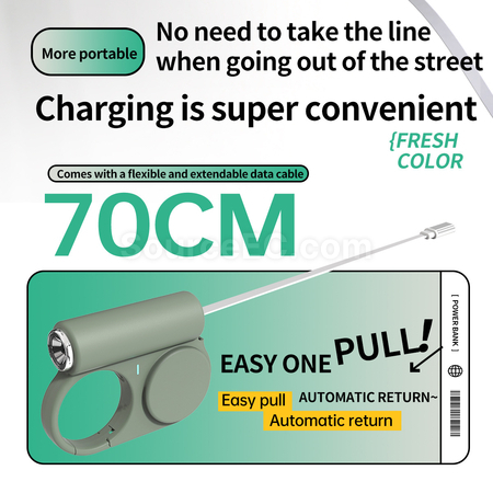 Customization Creative Retractable Mobile Power Bank With Built-in Wire Corporate Gifts