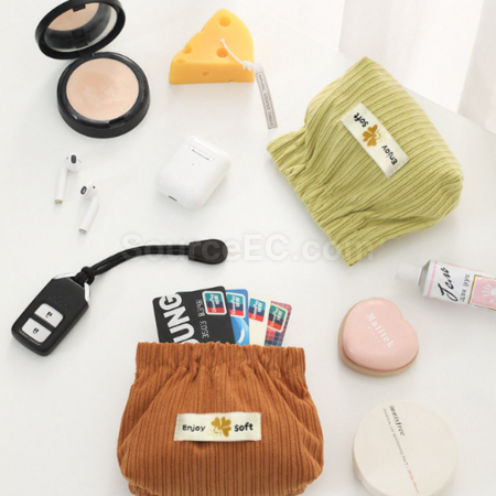 Customization Corduroy automatic closure portable storage bag Corporate Gifts