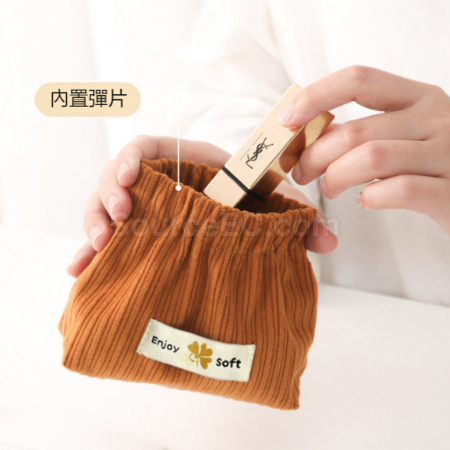 Customization Corduroy automatic closure portable storage bag Corporate Gifts
