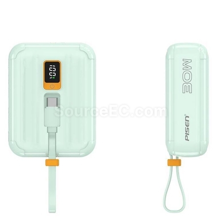 Customization Mini Portable Power Bank With Built-In Cable Corporate Gifts