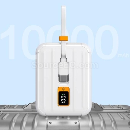Customization Mini Portable Power Bank With Built-In Cable Corporate Gifts