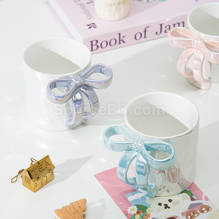 Customization Ceramic Mug With Bow Handle Corporate Gifts