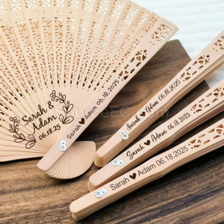 Customization Carved Fragrant Wood Folding Fan Corporate Gifts