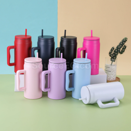 Customization 50OZ Straw handle thermos cup Corporate Gifts