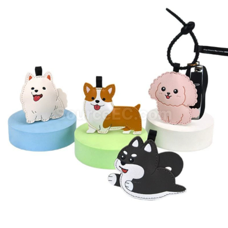 Pinch the sound producing leather keychain