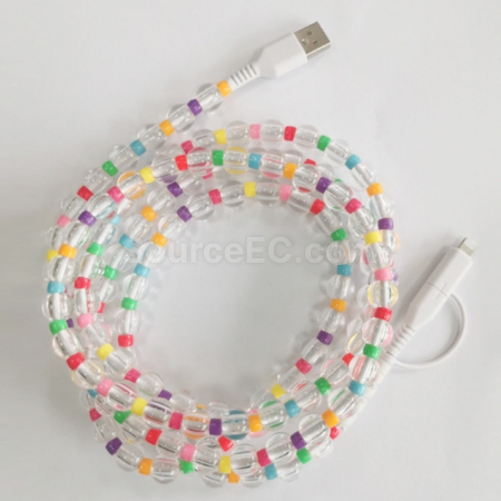 Customization One to two colored bead charging cable Corporate Gifts