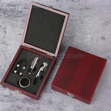 Customization High-Grade Stainless Steel Bottle Opener Set With Bamboo Box Corporate Gifts