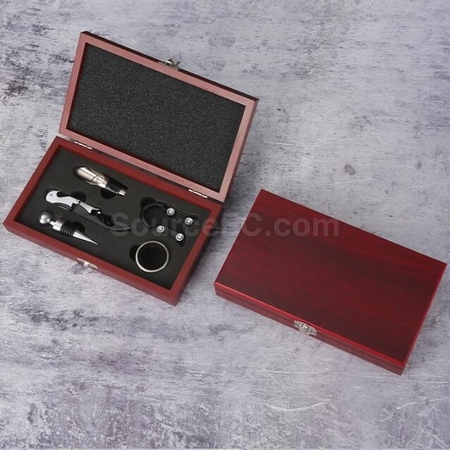 Customization High-Grade Stainless Steel Bottle Opener Set With Bamboo Box Corporate Gifts