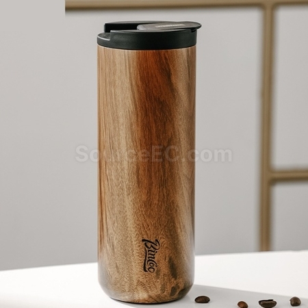 Customization Wood Grain Portable Thermos Cup Corporate Gifts
