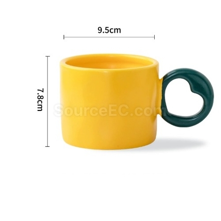 Customization Ceramic cup with a heart - shaped handle Corporate Gifts