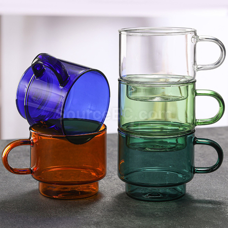 Customization Colored Glass Coffee Cup Corporate Gifts