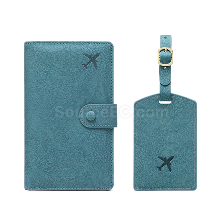 Customization PU Luggage Tag and Passport Case Gift Set Corporate Gifts