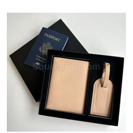PU Luggage Tag and Passport Case Gift Set