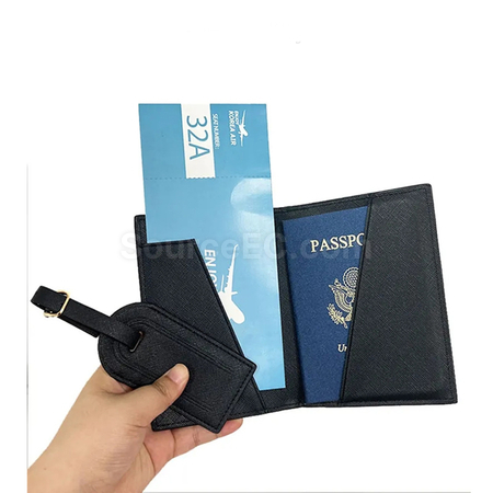 Customization PU Luggage Tag and Passport Case Gift Set Corporate Gifts
