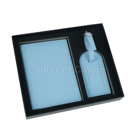 Customization PU Luggage Tag and Passport Case Gift Set Corporate Gifts
