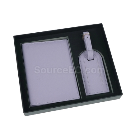 Customization PU Luggage Tag and Passport Case Gift Set Corporate Gifts