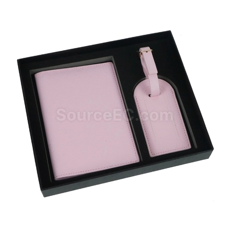 Customization PU Luggage Tag and Passport Case Gift Set Corporate Gifts