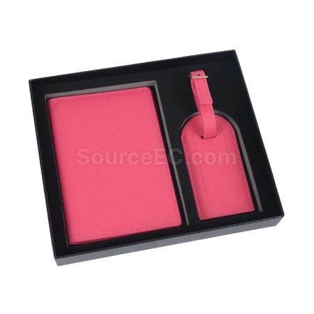 Customization PU Luggage Tag and Passport Case Gift Set Corporate Gifts