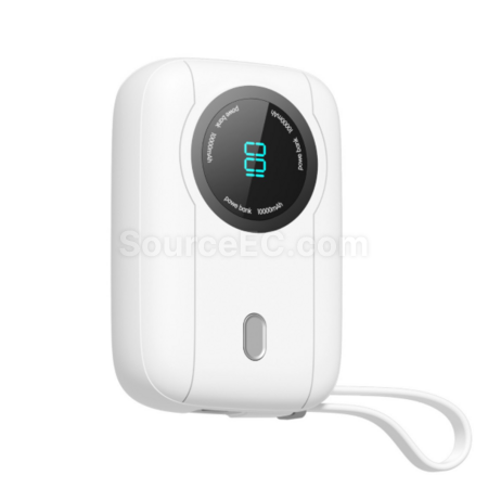 Mini digital display mobile power supply with built-in cable