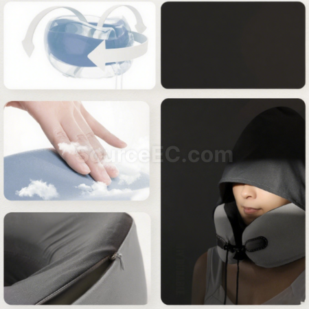 Customization U-shaped hooded memory foam neck pillow Corporate Gifts