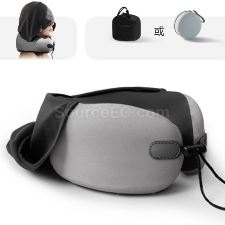 Customization U-shaped hooded memory foam neck pillow Corporate Gifts