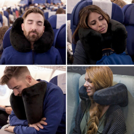 Customization U-shaped inflatable H-hooded neck pillow Corporate Gifts