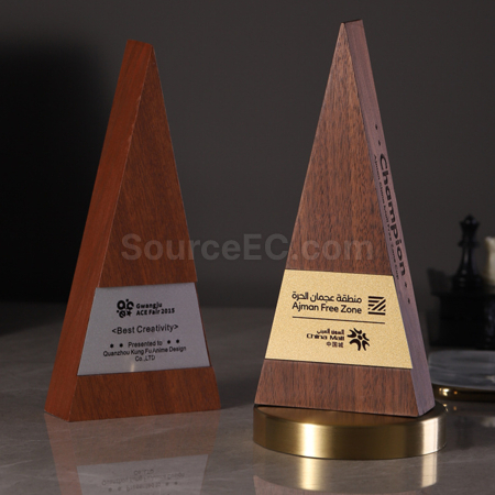 Customization Solid Wood Triangle Trophy Corporate Gifts