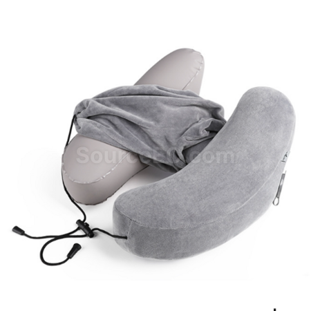 Customization U-shaped inflatable H-hooded neck pillow Corporate Gifts