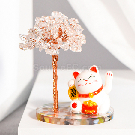 Customization Lucky Cat Crystal Tree Corporate Gifts