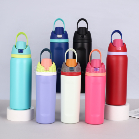 Customization 304 Stainless Steel Bounce Double Drink Large Capacity Portable Thermos Cup Corporate Gifts