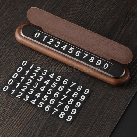 Customization Black walnut wood temporary parking number plate Corporate Gifts