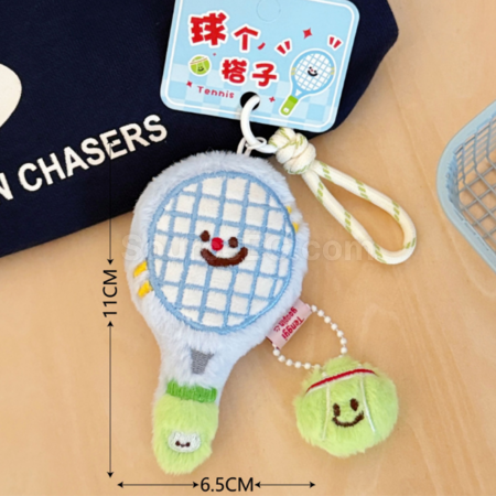 Customization Plush toy tennis racket keychain pendant Corporate Gifts