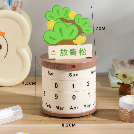 Customization Potted Plant Rotating Wheel Perpetual Calendar Corporate Gifts