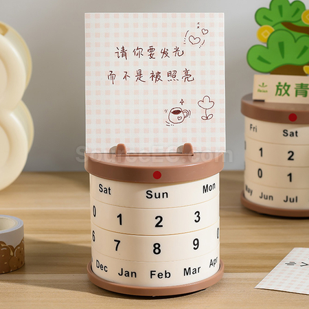 Customization Potted Plant Rotating Wheel Perpetual Calendar Corporate Gifts