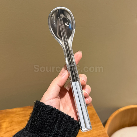 Customization Stainless steel chopsticks and spoon set, portable tableware Corporate Gifts