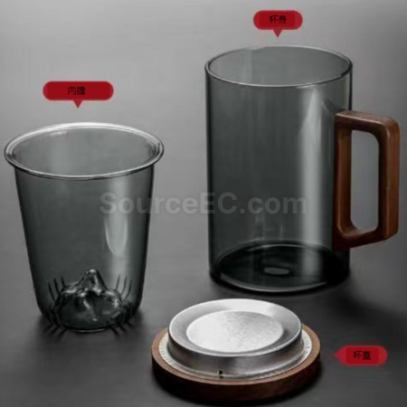 Customization High borosilicate glass water cup with tea separation function for making tea Corporate Gifts