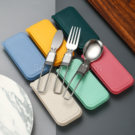 Customization 304 stainless steel folding tableware set Corporate Gifts