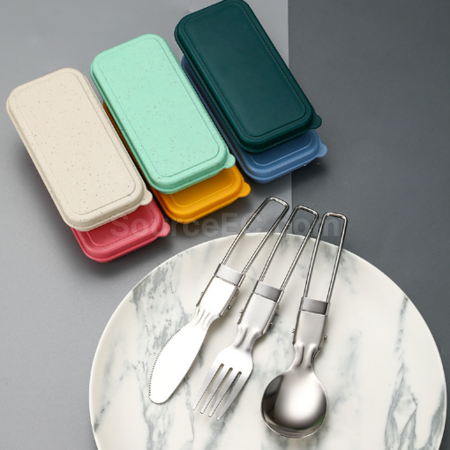 Customization 304 stainless steel folding tableware set Corporate Gifts