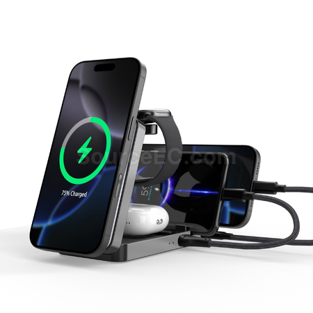 Magnetic Wireless 5-in-1 Multifunctional Folding Phone Holder