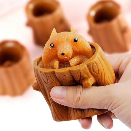 Customization Squirrel Cup Stress-Relief Squishy and Stretchable Toy Corporate Gifts